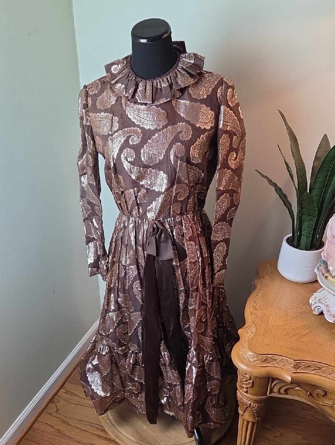 Vintage 60s Designer Ciel Chapman Metalic Party Dress